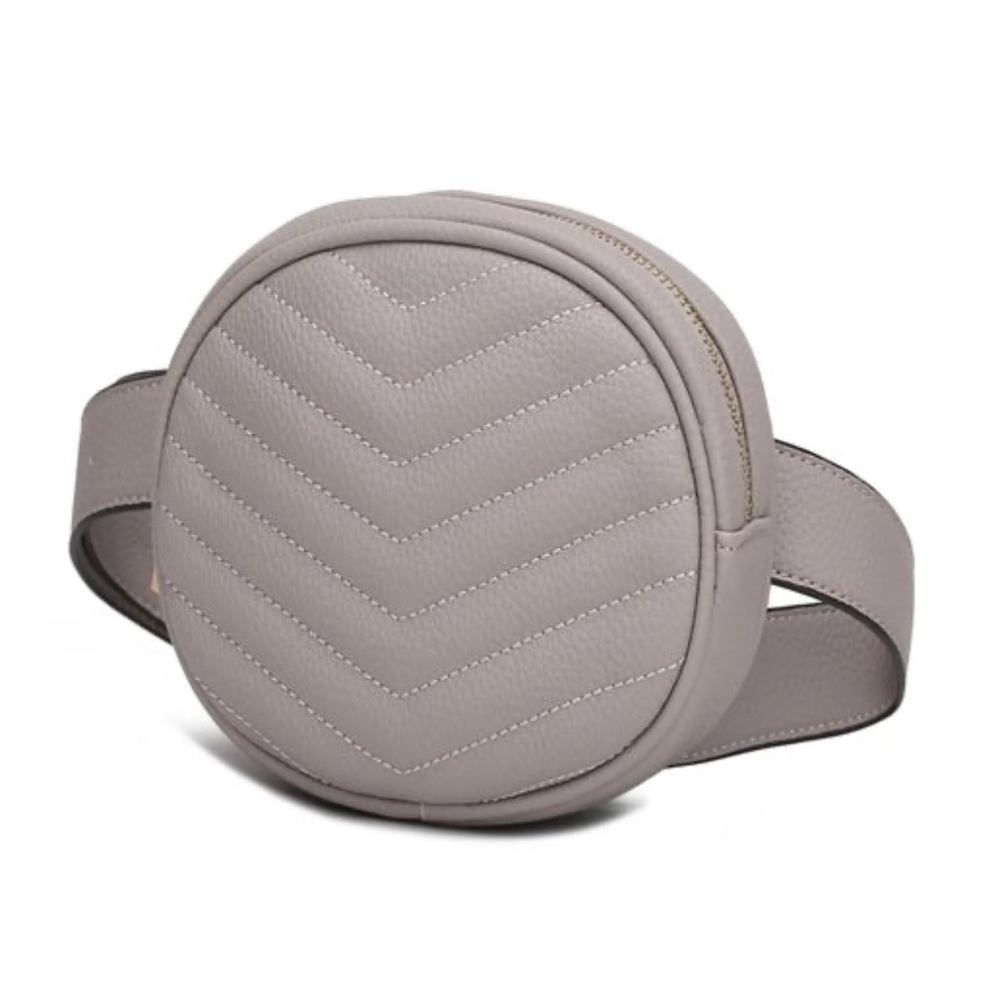 Fatima Belt Handbag Vegan Leather Women By Mia K. - Gray - NEW